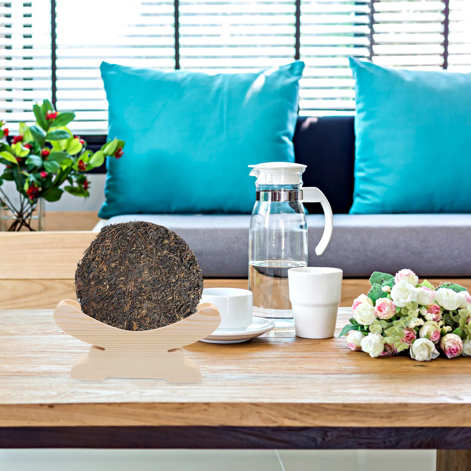 

Solid Wood Tea Cake Rack Wooden Display Stand For Plates Collectibles Artwork Desktop Storage Bracket Home Decor