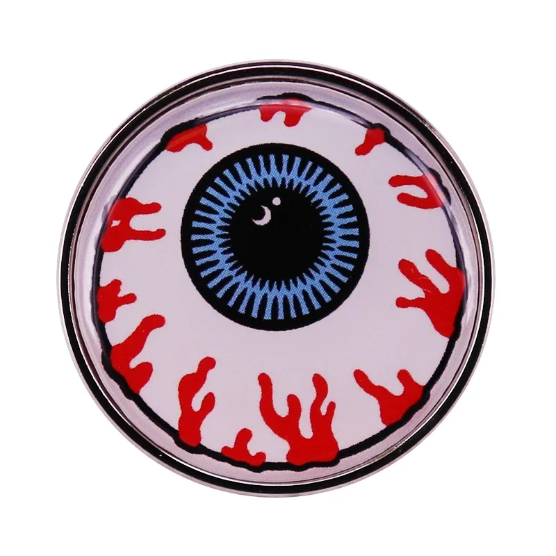 Spooky Bloodshot Eyeball Lapel Pin Mishka Bloody Zombie Eye Halloween Punk Jewelry Gift