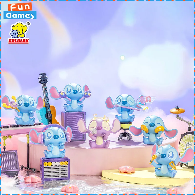 

Original GOLDLOK Blind Box Stitch Knocks Mystery Box Anime Figure Lilo & Stitch Custom Collectible Toy Ornament Birthday Gift
