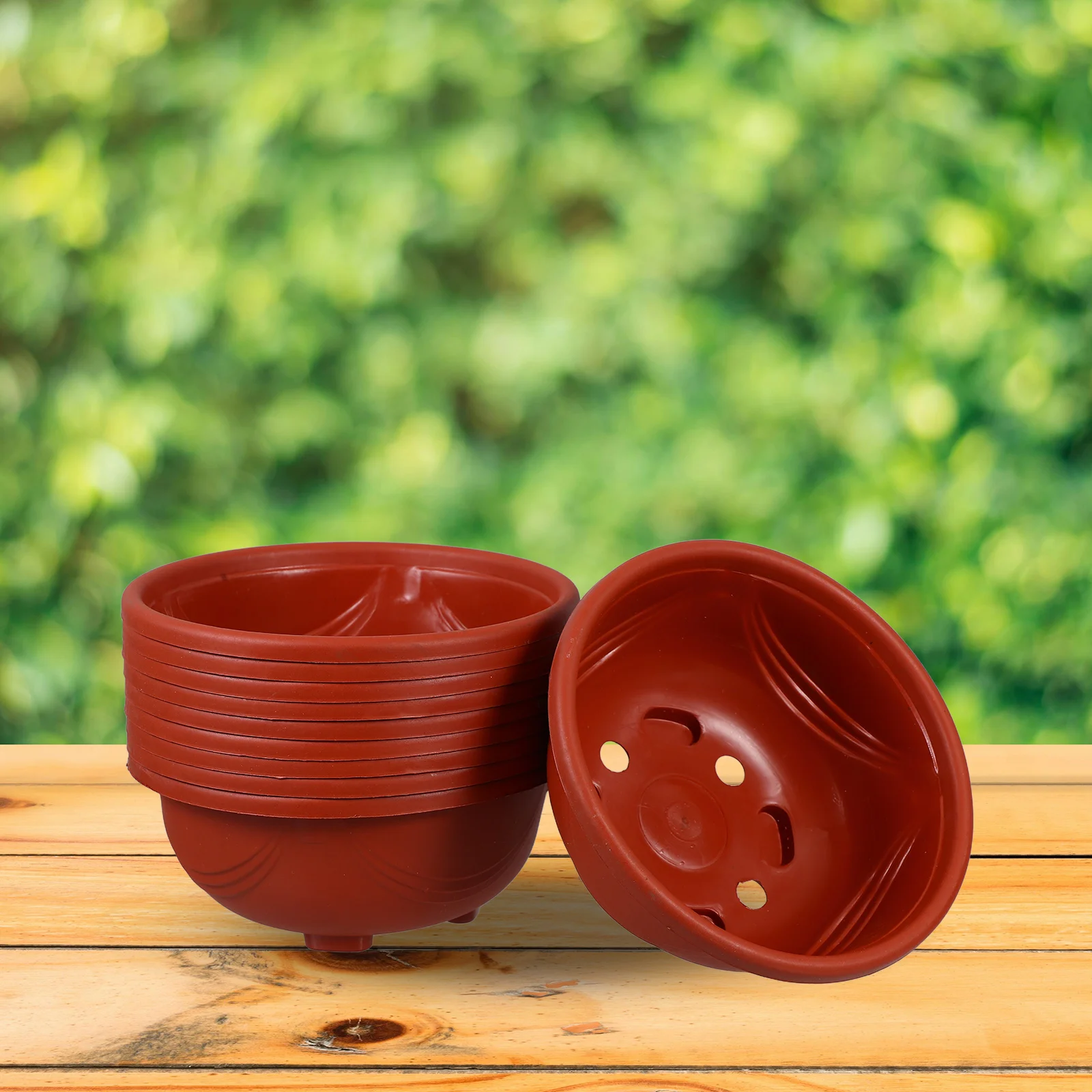 

10Pcs Plastic Flower Planters for Indoor Outdoor Use Hanging Plant Pots with Drainage Holes Lightweight Home Garden Decor