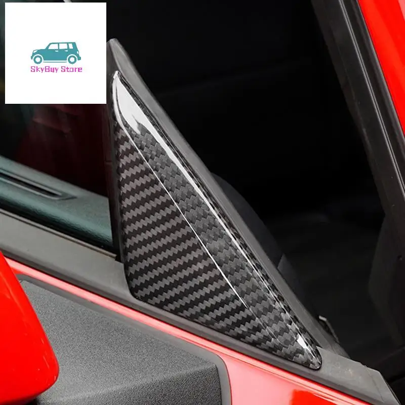 

Настоящее углеродное волокно, переднее окно автомобиля, боковой треугольник, накладка на панель стойки для Ford Mustang 2024+, аксессуары