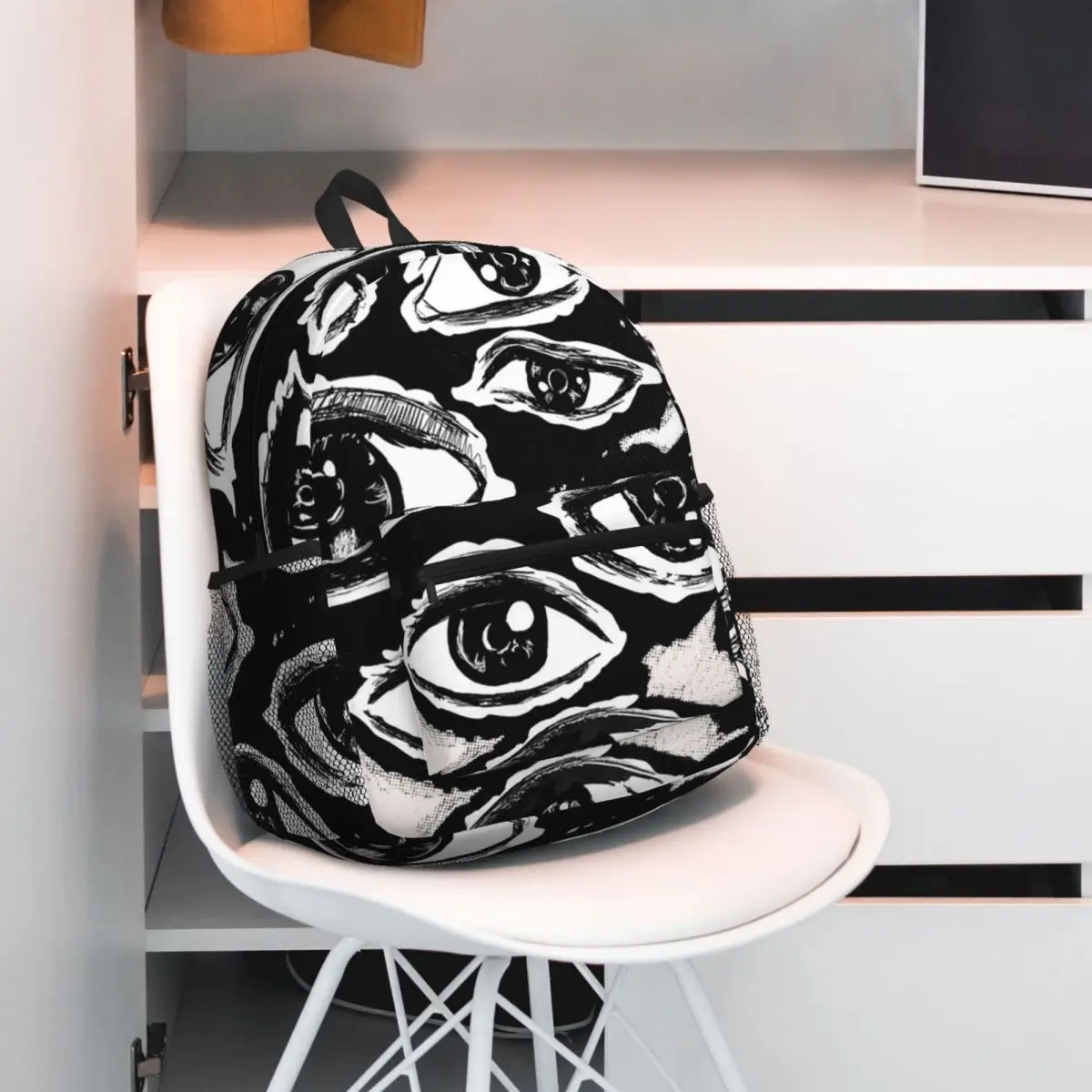 Funny The Evil Eyes Horror Style Backpack Student BookBag Kids School Bag Computer Shoulder Bags for Men Women