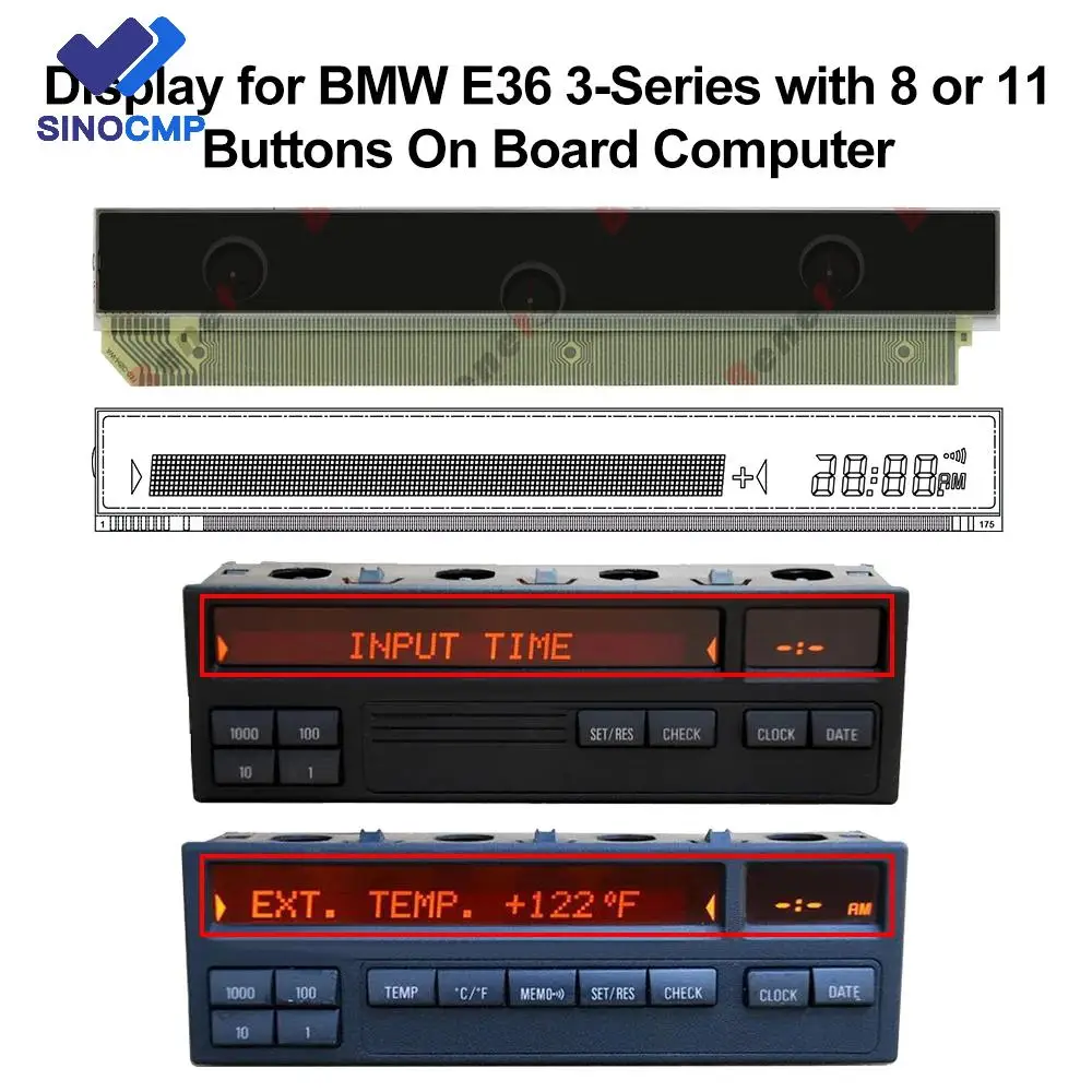 

62136913864 62136913865 62136913866 62136913867 LCD Screen Display for BMW E36 3-series OBC 318/325/323 328 and M3 92-99