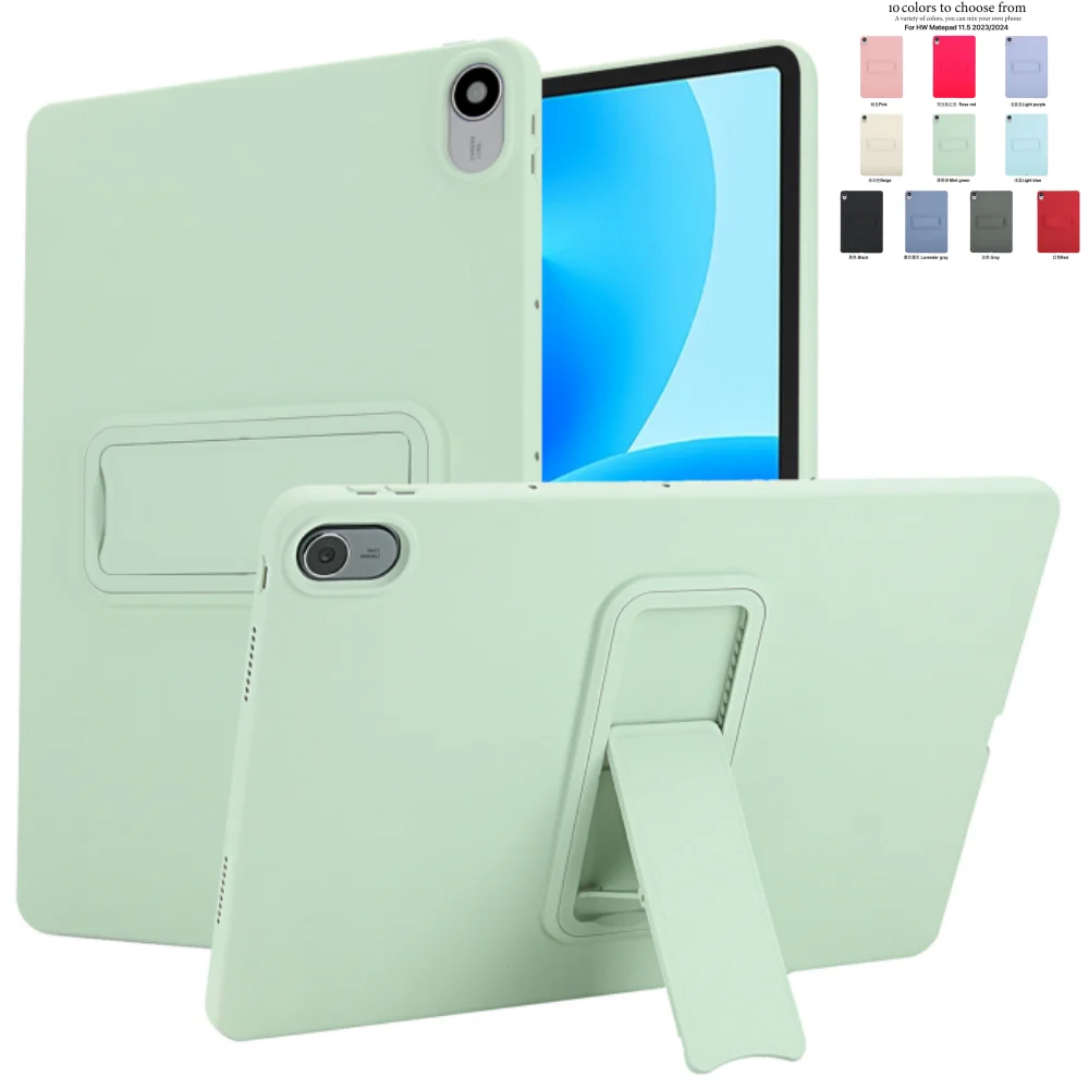 

Case for Huawei Matepad 11.5 inch 2023 BTK-W00 BTK-W09 BTK-AL09 Anti-fingerprint TPU Tablet Cover with Adjustable Gear Bracket
