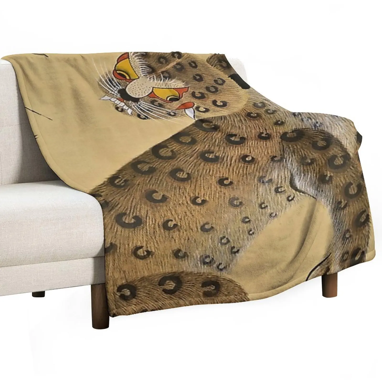 

Spotted Tiger Minhwa with Magpie Throw Blanket for sofa Beautifuls christmas gifts Soft Beds Blankets