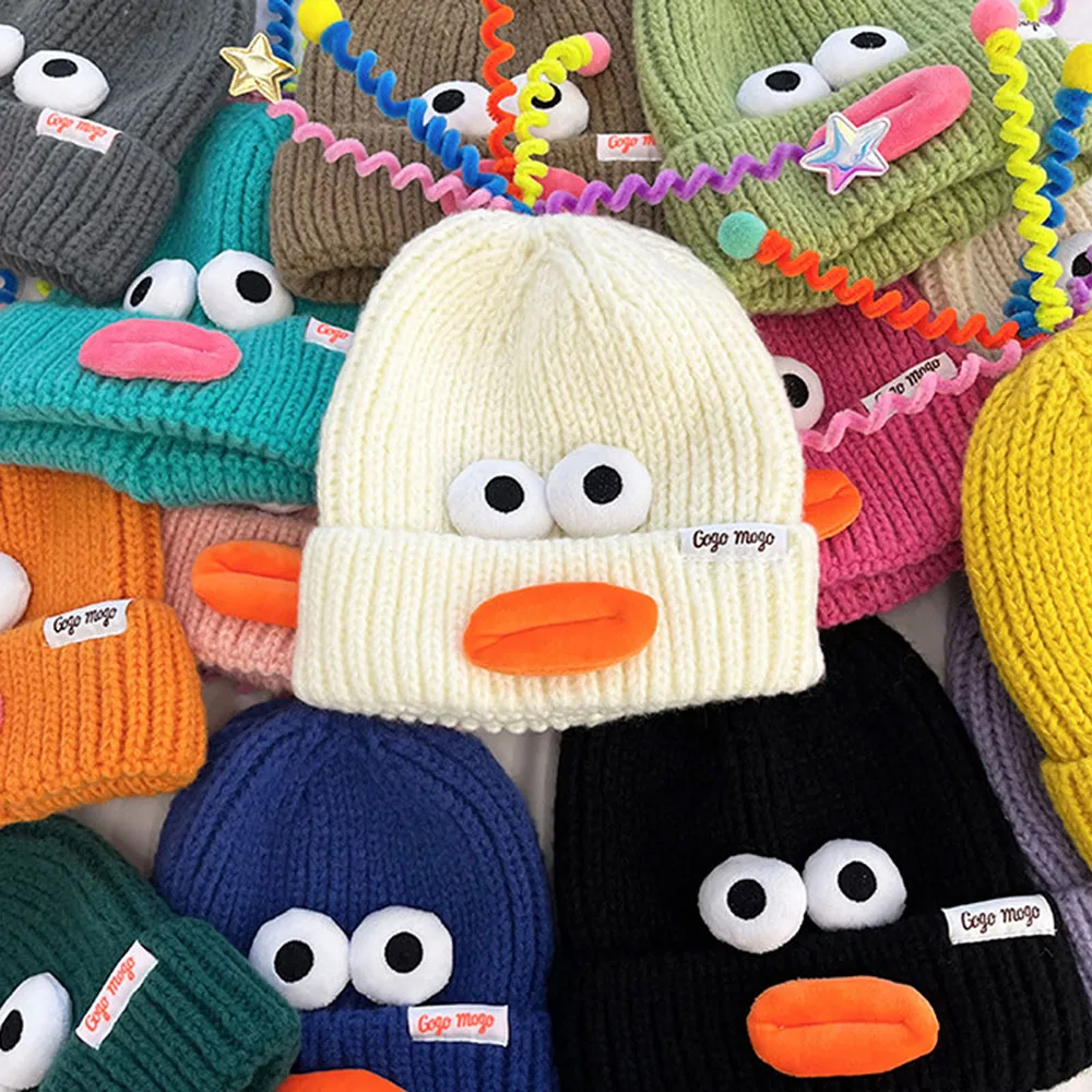 2024 New Autumn Winter Warm Knitted Beaine Hat for Party Funny Beanie Skullies Cap for Women Men Cute Cartoon Beanie Hat Gifts