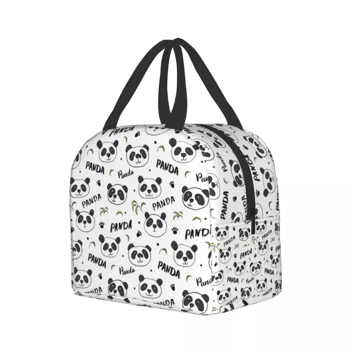 Cute Panda Bear Portable Lunch Box for Women Waterproof Thermal Cooler Food Insulated Lunch Bag Kids School Children Work Picnic