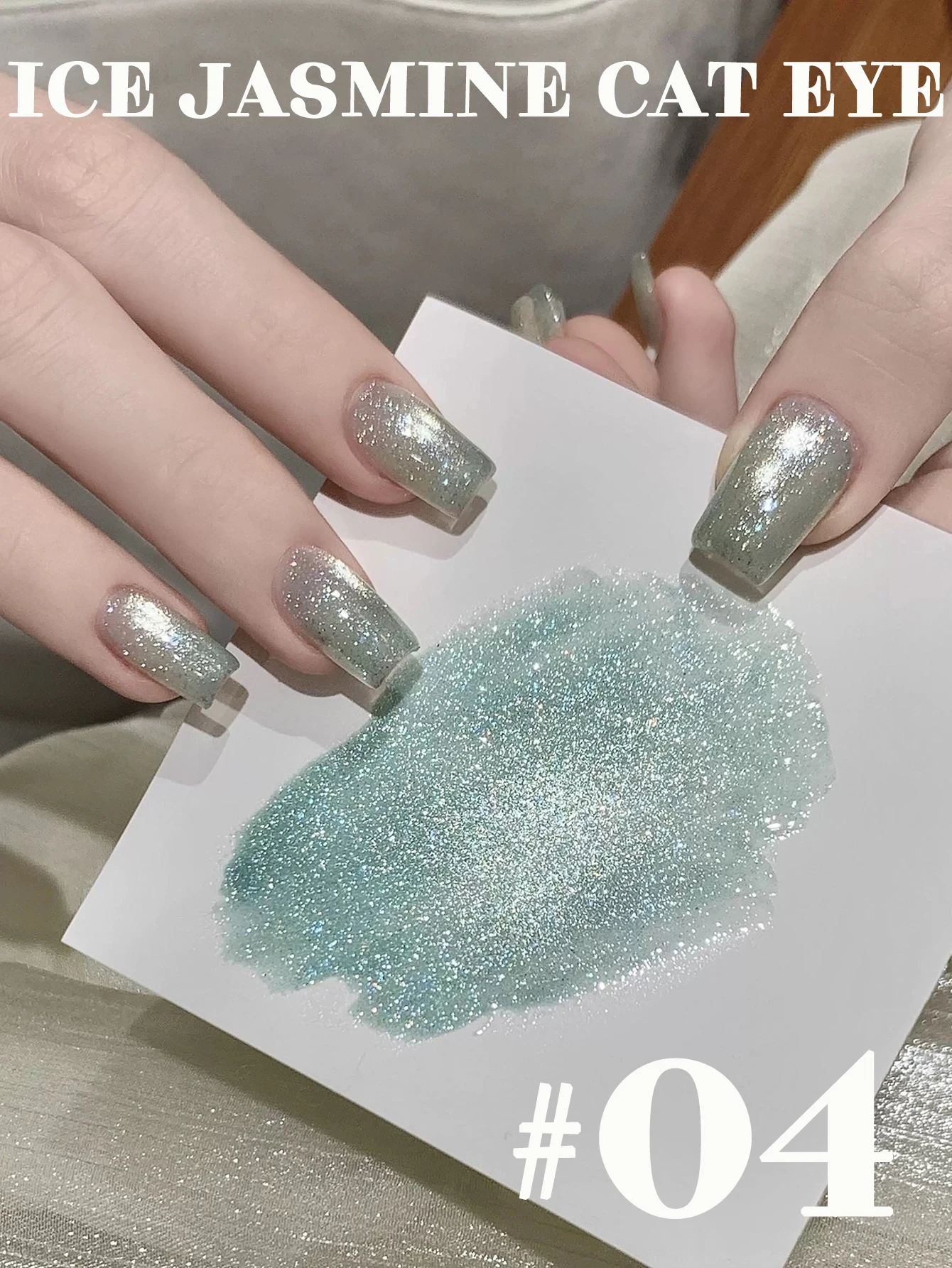 1-16pcs ZH Glitter น้ําแข็งคริสตัลไวท์เทนนิ่งเล็บน้ําแข็งจัสมินฟองลูกปัดแก้ว Cat Eye GEL เล็บเล็บอุปกรณ์