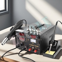SAIKE 909D hot air gun reworking station with solder station power supply 3 and 1 220V 110V