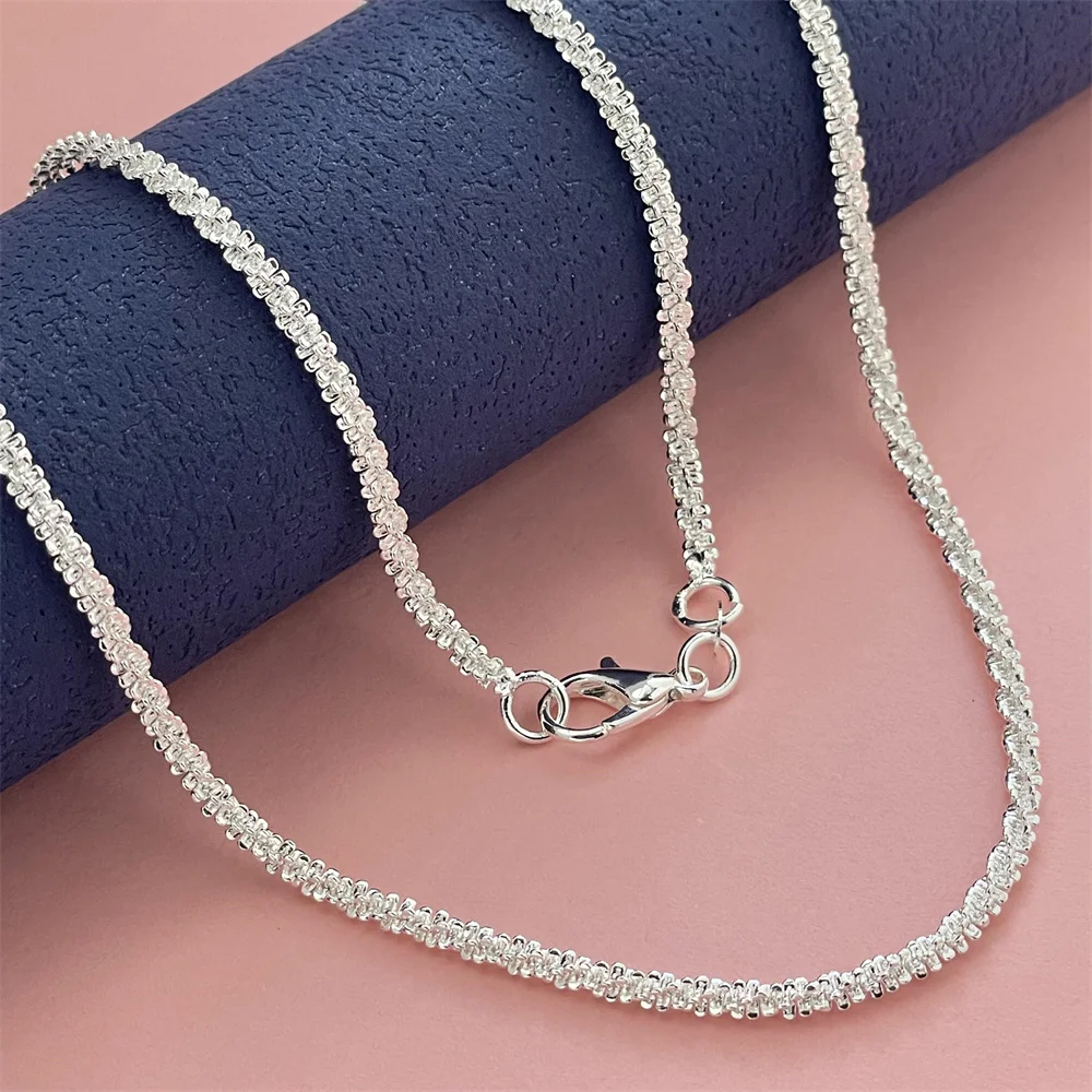 Fashion silver color 2.5MM 45CM sparkling necklace hot sale men and women fashion jewelry prom gift