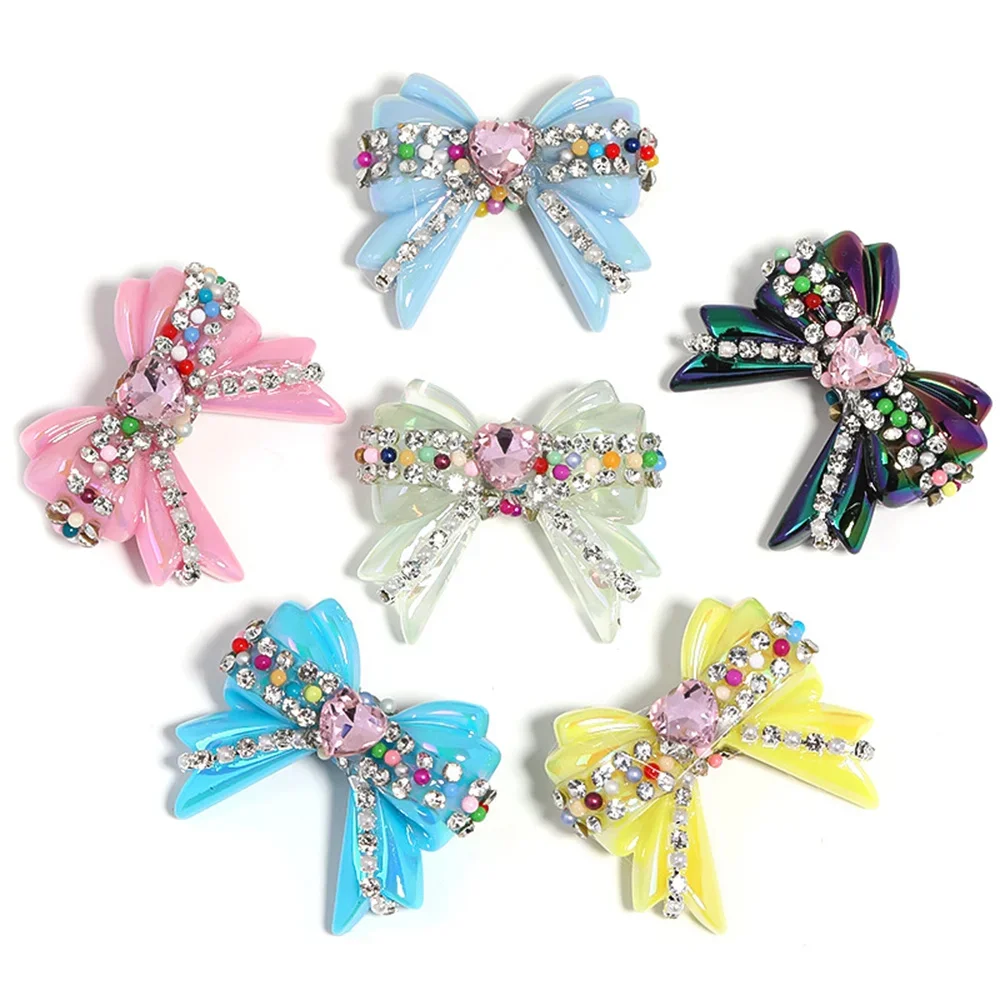 ST46 UV Plated Heart Chain Bow Acrylic Pen Beads DIY Car Hanging Mobile Phone Chain Accessories Materials