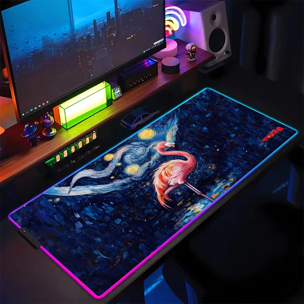 RGB luminous extra large game mat rubber anti-slip mouse pad computer keyboard desk mats first release for e-sports enthusiasts