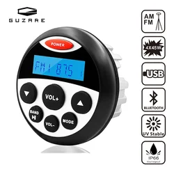 GUZARE-Autoradio Bluetooth Étanche, 4x45Watts, Récepteur FM/AM, Système Audio, Lecteur MP3, pour Bateau, Yacht UTV RL