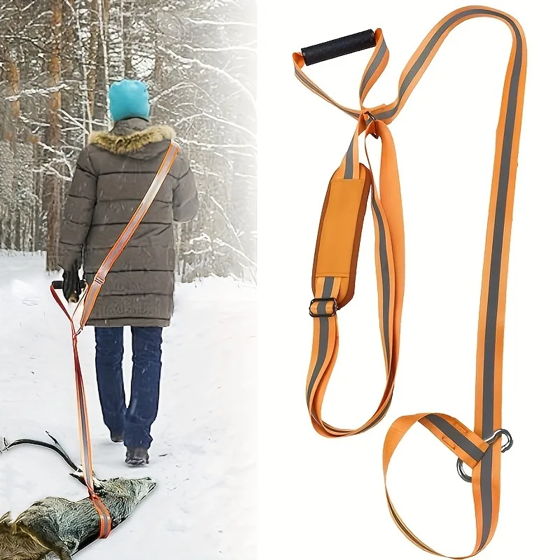 Multi-functional Orange Deer Drag Rope Heavy Duty Game Transport Strap for Hunting Deer Turkey and Heavy Loads
