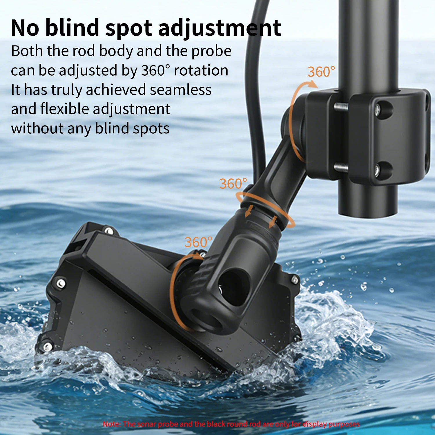

VINmounts 0° Perspective Transducer Mount for Garmin LiveScope LVS34/LVS32/LVS62 & Lowrance ActiveTarget 2 AT02, Pole