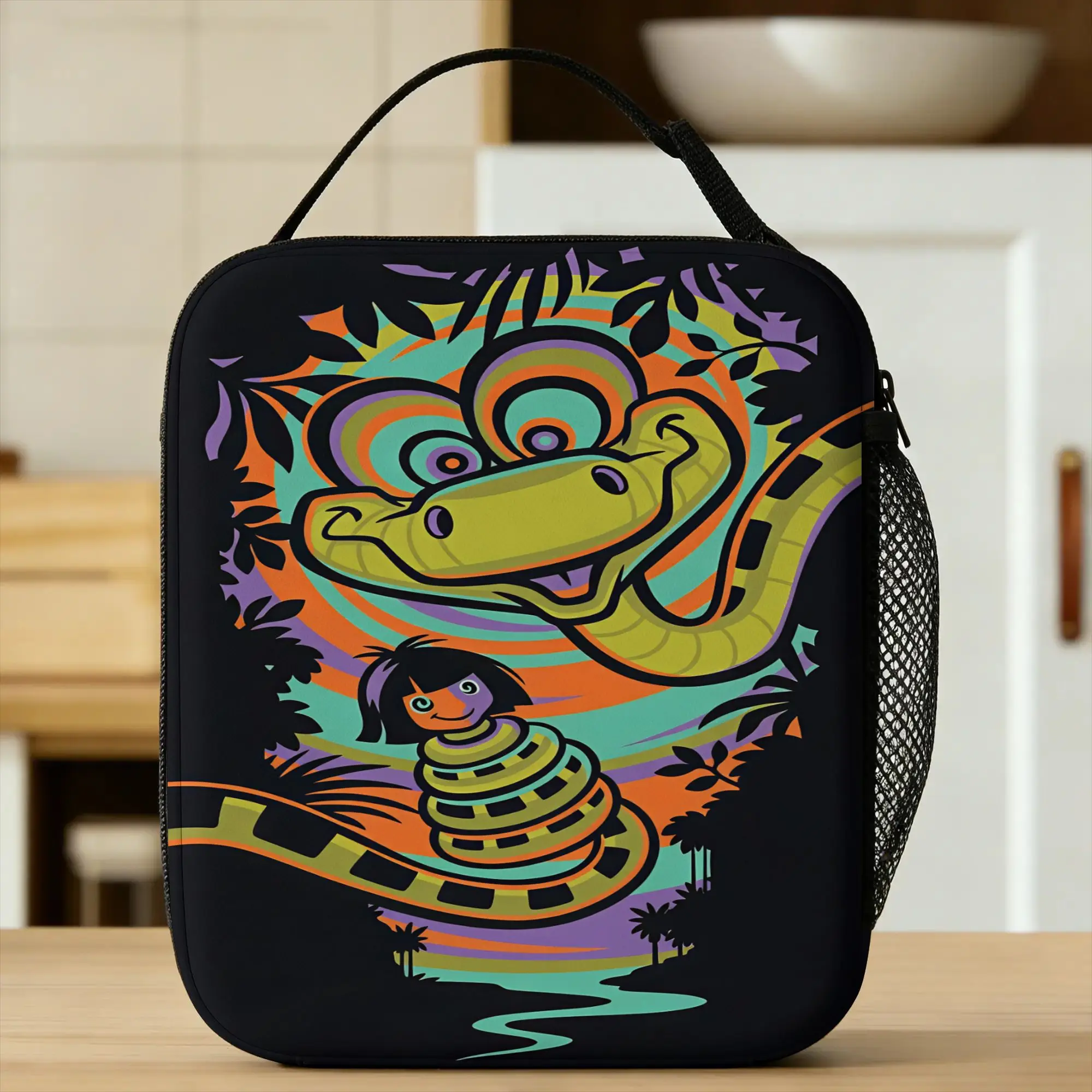 The Jungles Books Lunch Bag  School Lunch Box For Women Cute Print Tote Food Bags Oxford Portable Zipper Cooler Bag