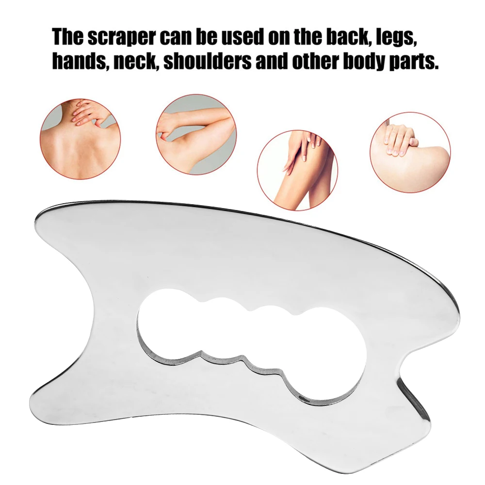 1 pz strumenti Gua Sha in acciaio inossidabile-strumento di raschiatura per massaggio per mobilizzazione di tessuti molli, terapia fisica per schiena, gambe, braccia