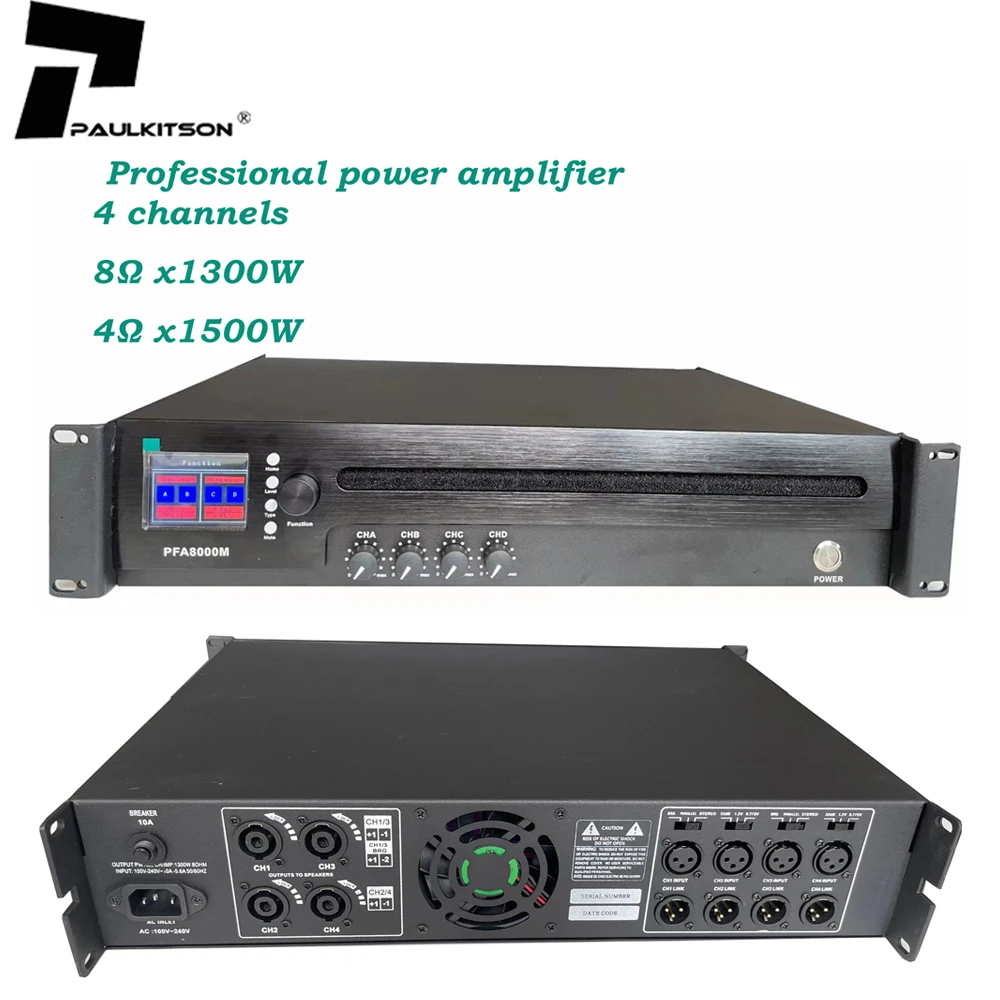 PFA8000m high power dj audio bass amplifier 4 channel power amplifier professional power amplifier 8000 watt