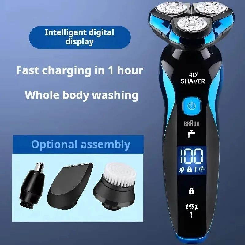 New Electric Shaver 4D For Men Electric Hair Clipper USB Rechargeable Professional Hair Trimmer Hair Cutter Wet-Dry Use