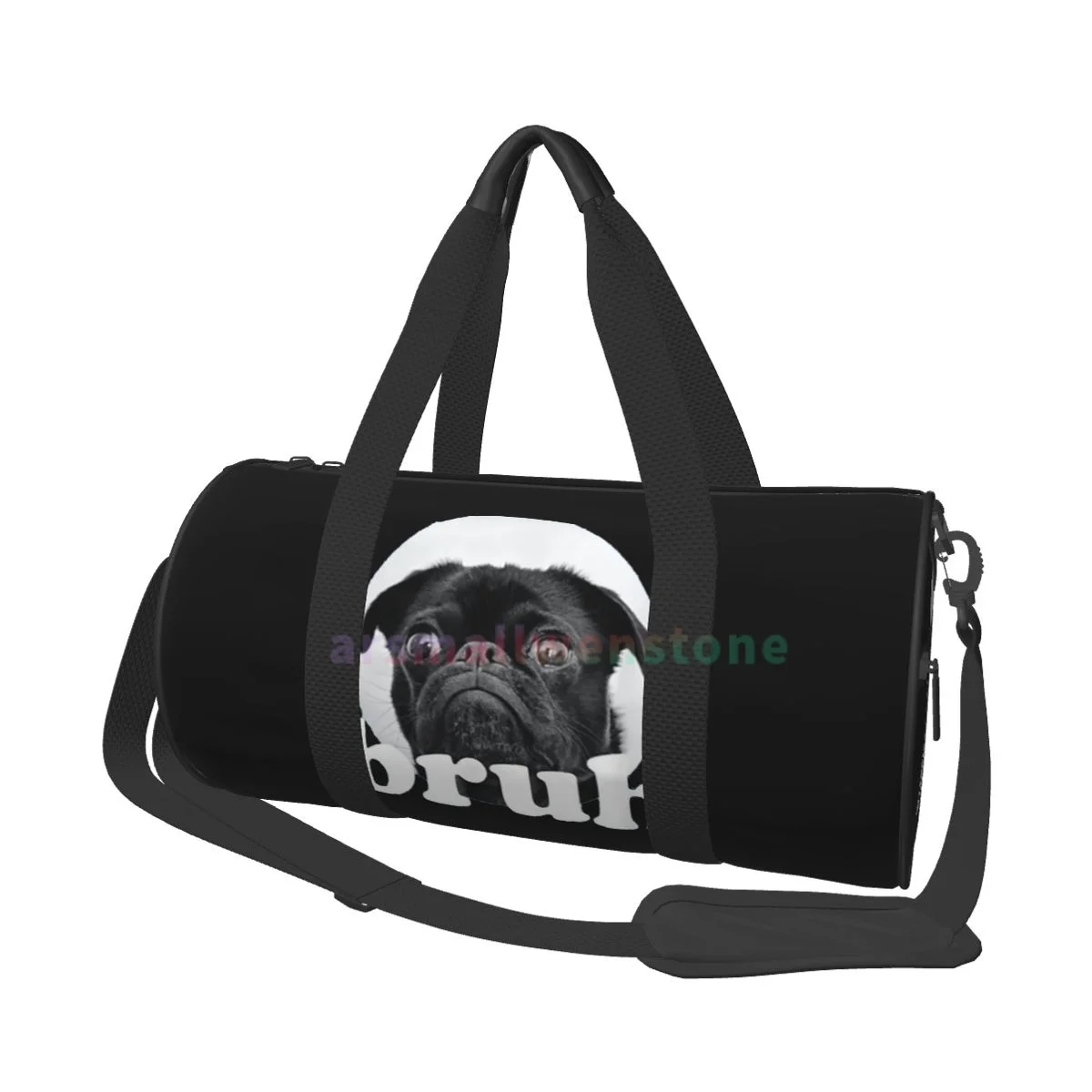 

Pug-Says-Adorable-Dog Travel Duffle Bag Yoga Bag Workout Durable Backpack Handbags Round Outdoor Fitness Bags