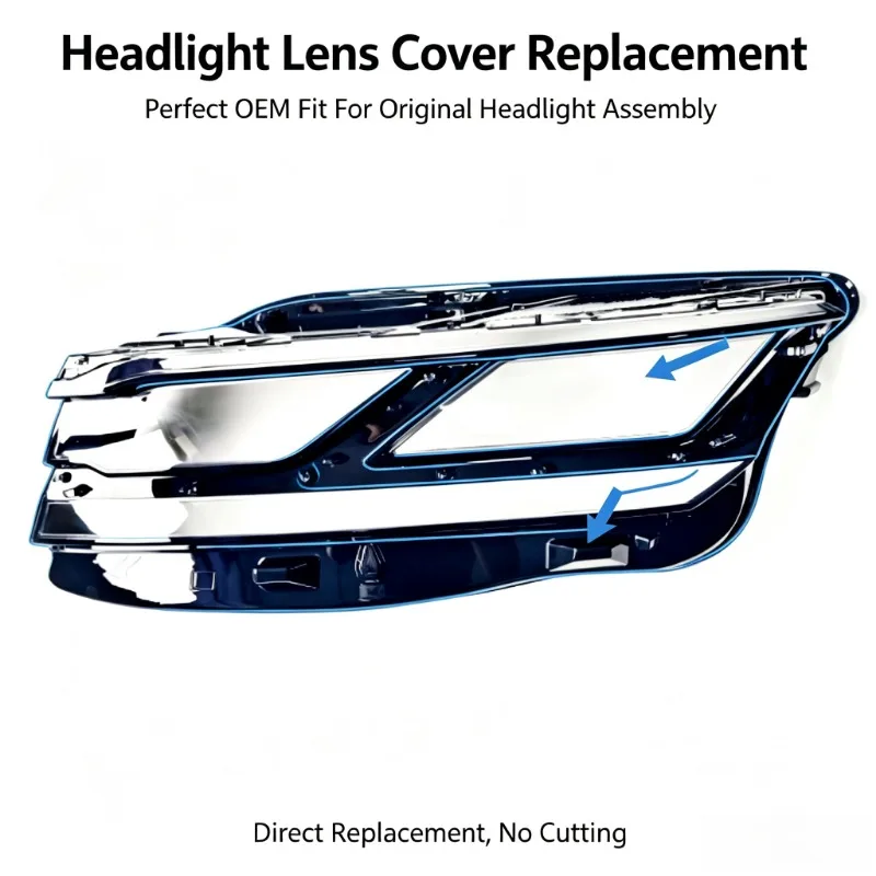 Moggic Front Headlight Lamp Shade Cover For VW ID3 2021 2022 2023 2024 Left Right Replacement Transparent Clear Plastic Shell