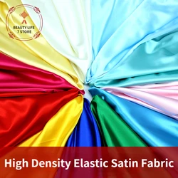 High Density Satin Fabric Thicken Elastic Imitation Silk Cloth For Sewing Dress Clothing Scene Decoration Handmade DIY 150*100cm