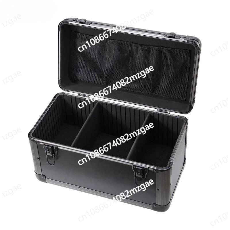 Portable shockproof aluminum alloy instrument box, high-grade portable hard shell toolbox