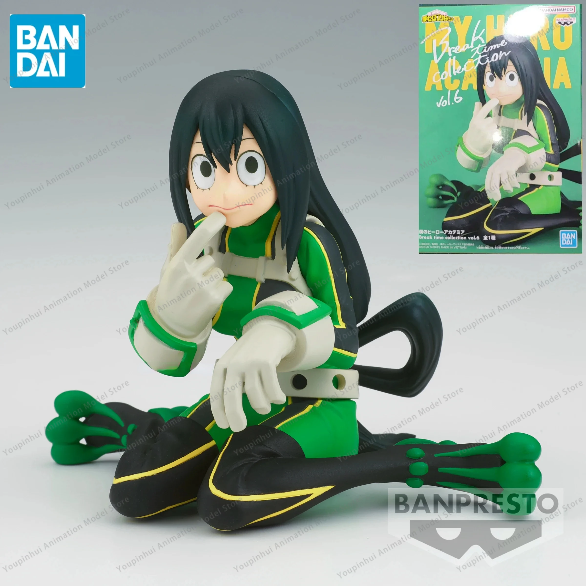 In Stock Original Bandai Anime My Hero Academia Asui Tsuyu FROPPY Breaking Time Vol.6 Model PVC Toys Action Figure Collection