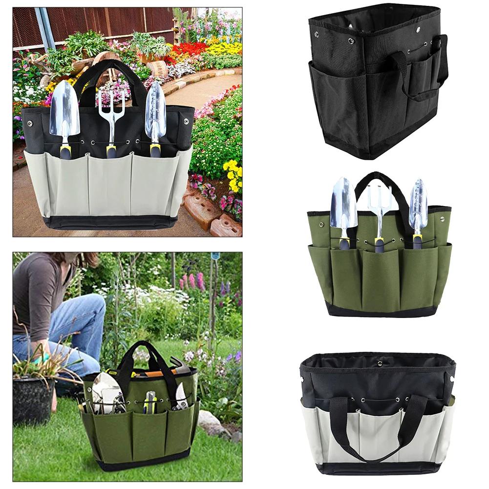 Perfetto per il giardinaggio Borsa portaoggetti da giardino Stoccaggio multiuso 34W X 17D X 30H Cm Panno Oxford 600D Ampio spazio di archiviazione