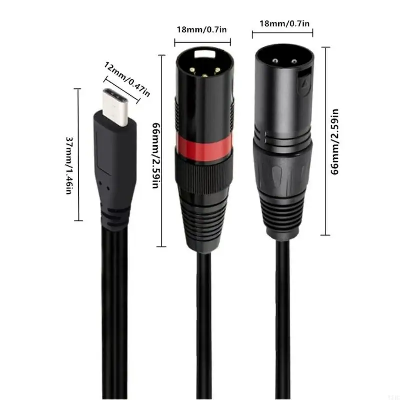 Typ C bis 2xLR Audios Kabel 2xLR zu USB C -Adapter für professionelles Soundgerät