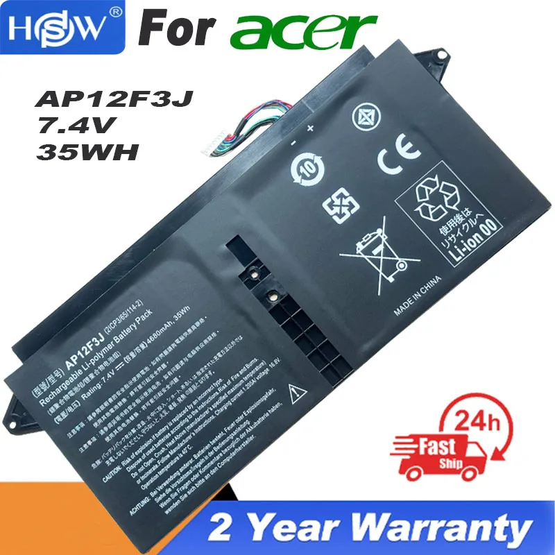 New AP12F3J Laptop Battery For Acer S7-391 2ICP3/65/114-2 AP12F3J Aspire 13.3