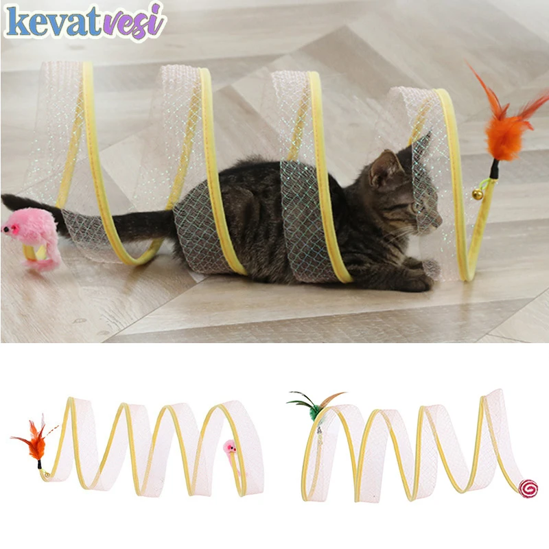 

Cats Tunnel Foldable Pet Cat Toys Kitty Interactive Pet Training Supplies Funny Antiboring Toy for Puppy Kitten Rabbit Tunnel