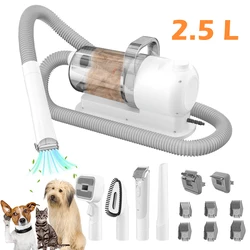 Pet Grooming Vacuum Kit 6-in-1 2.5L Dust Cup Dog Hair Vacuum for Shedding Pet Hair Home Cleaning Grooming Clippers Hair brush