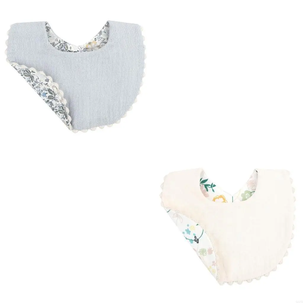 

Toddler Flower Bib Petal Reversible Baby Bibs Neutral Gender Circle Bibs