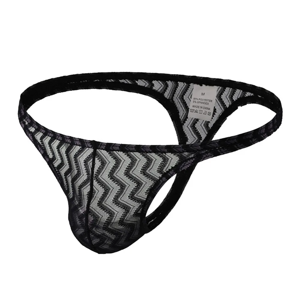 U bolsa convexa tanga masculina, malha ultra fina, calcinha transparente com costas em T, cintura baixa, roupa interior respirável, calcinha de biquíni sexy