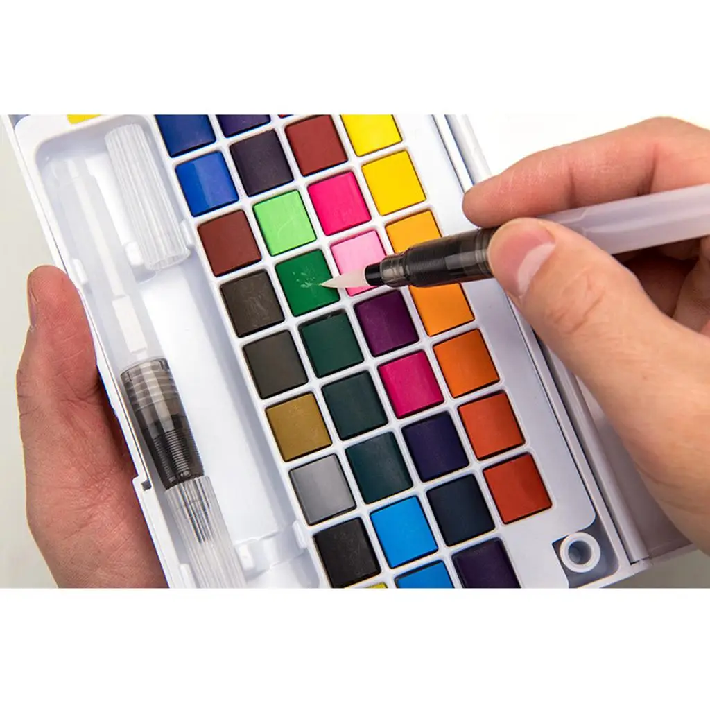 Watercolor Paint Set Foldable Box Non Pigments for Professional Artists Outdoor Sketching