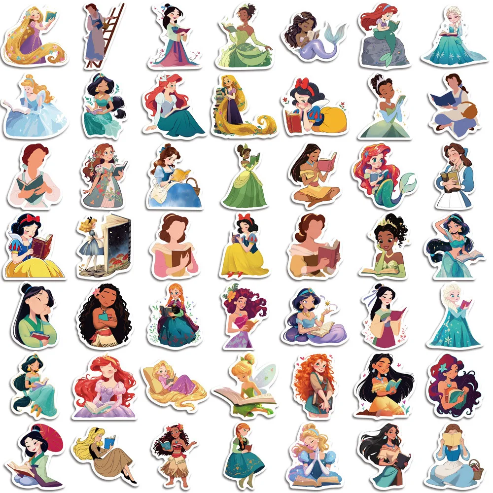 10/30/50PCS Kawaii Disney Cartoon Stickers Princess Decals Waterproof Graffiti Scrapbooking Phone Laptop Cute Sticker Toys Gifts