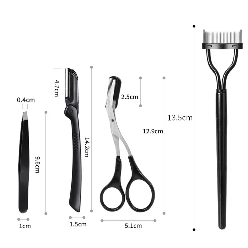 Karsyngirl 5Pcs Eyebrows Trimmer Tweezers Scissor with Comb for Eyebrows Makeup Tools Accesories Hair Removal Shaver Sets