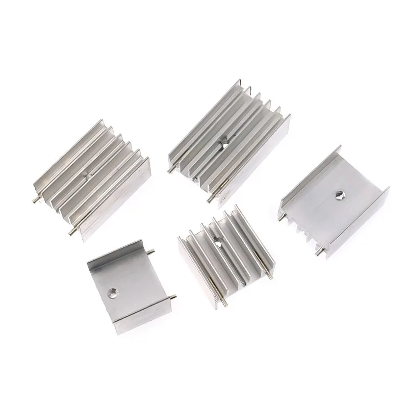 5pcs Aluminum Heat Sink To-220 Triode 23.5x15.5x20/25/30/45 Hole Height 18mm With Double Pins