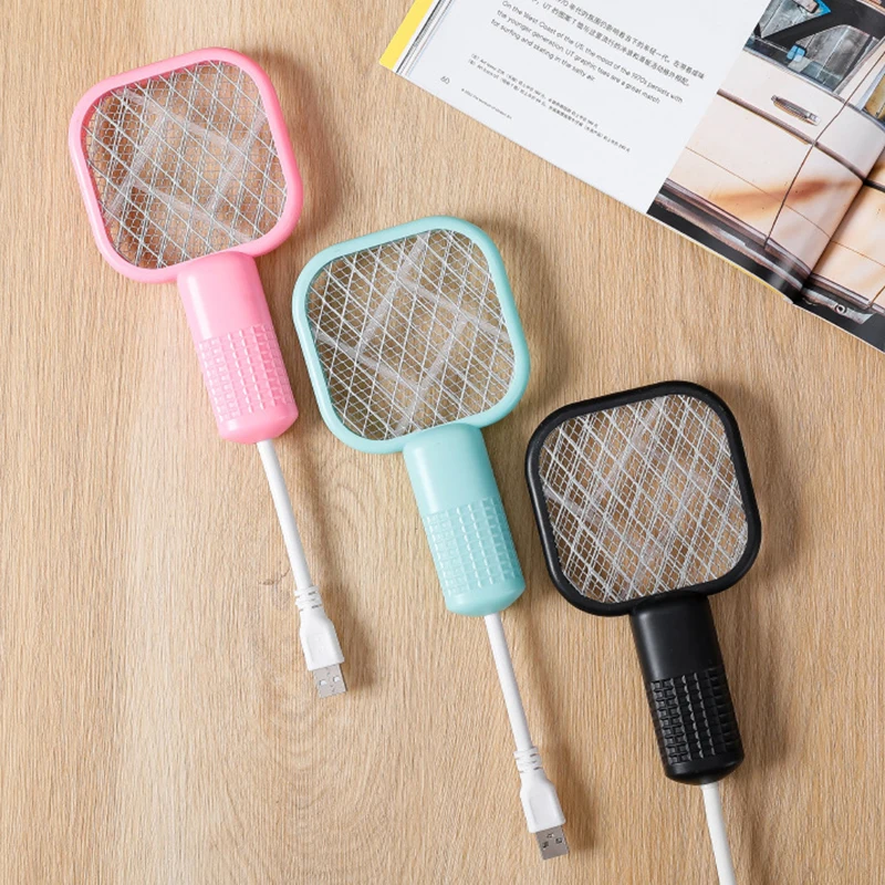 

USB Mosquito Swatter Trap Pest Control Mini Electric Shock Insect Racket Portable UV Light Fly Bug Zapper Summer fly killer