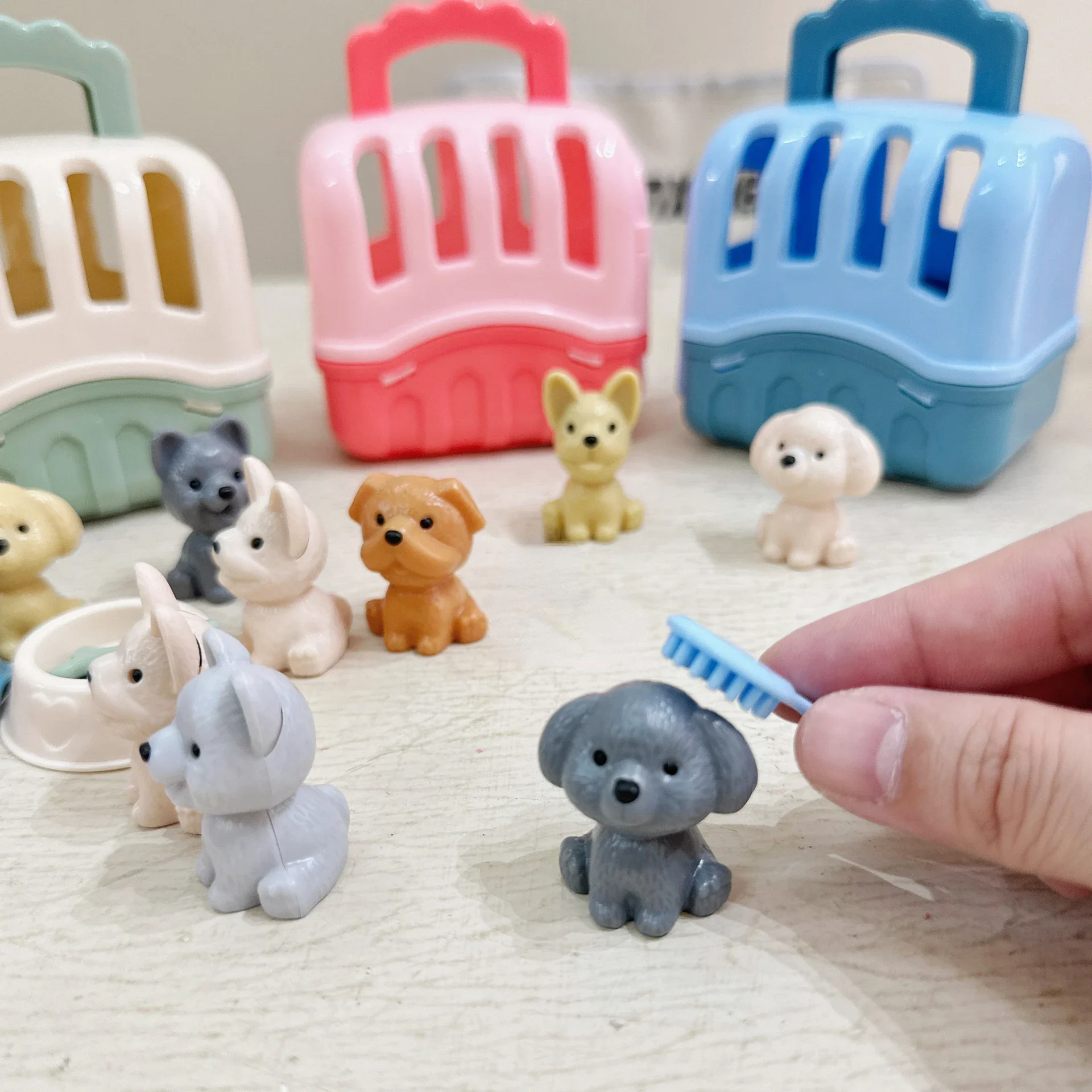 Children's DIY Educational Play House Pet Toy Set Mini Pet Dog Living Room Scene Toys Furniture Decoration Model