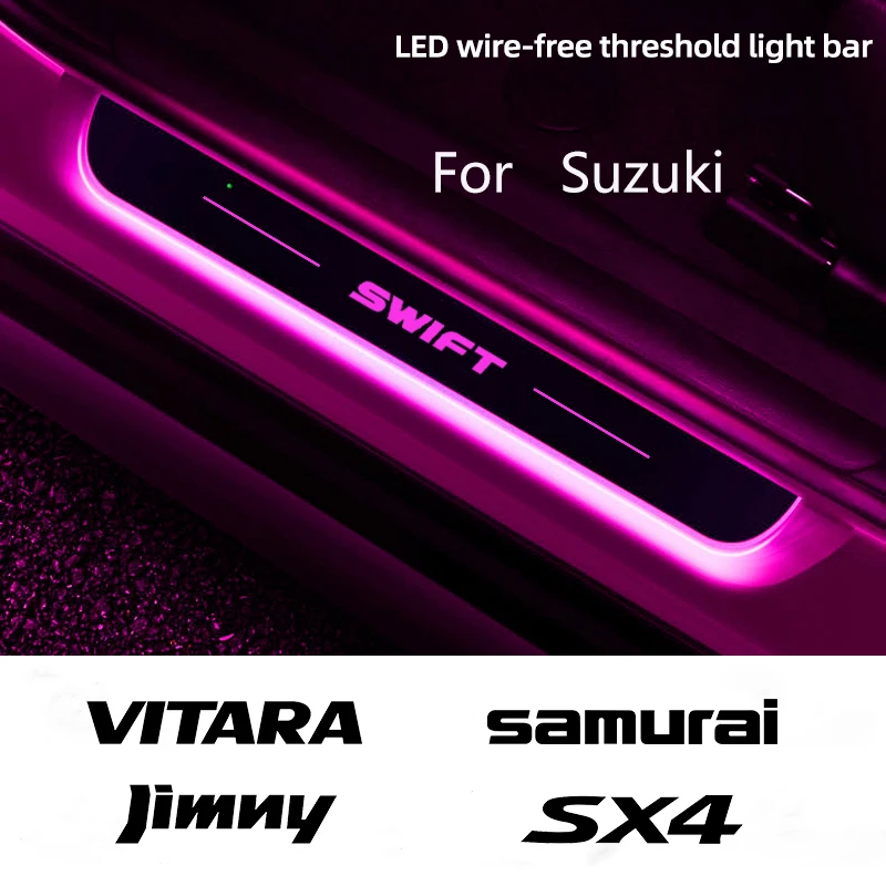 Car Acrylic LED Welcome Pedal Door Sill Light For Suzuki Jimny Swift Grand Vitara Ignis Alto Baleno SX4 Samurai S-Cross Celerio