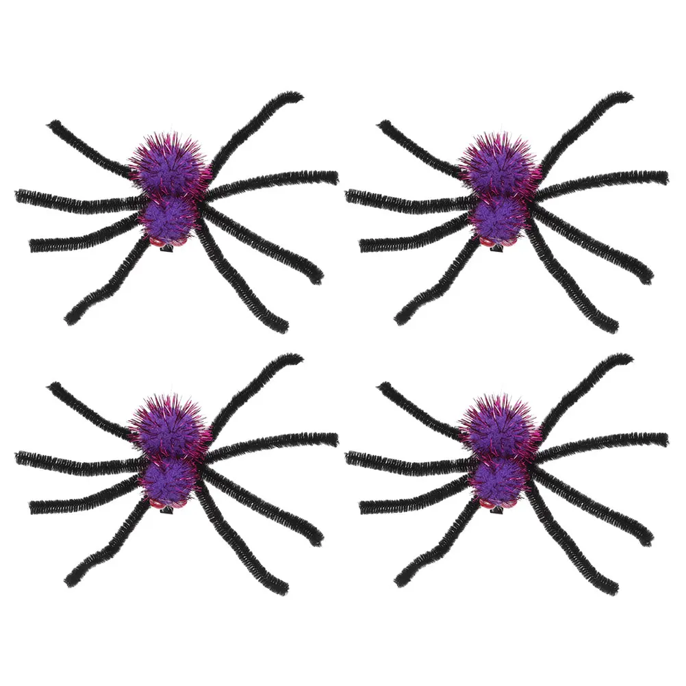 

4pcs Clips Spider Hairpins Costume Party Accessories Hair Barrettes For Female Delicate Hair Barrettes Female Spider Hairpins