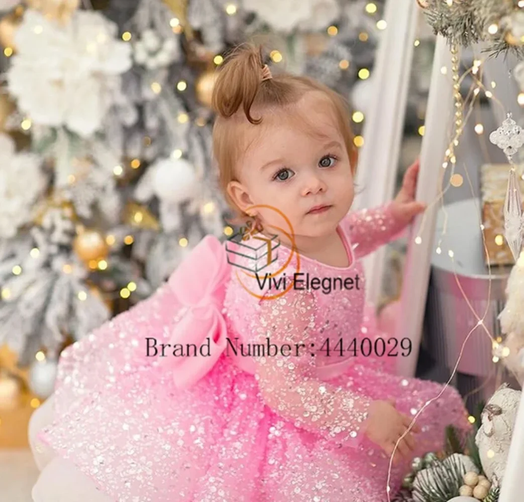 Pink Princess Dress Puffy Flower Girl Dresses A-Line Comunion Dresses Flower Girl Dresses for Wedding Robe Ceremonie Fille