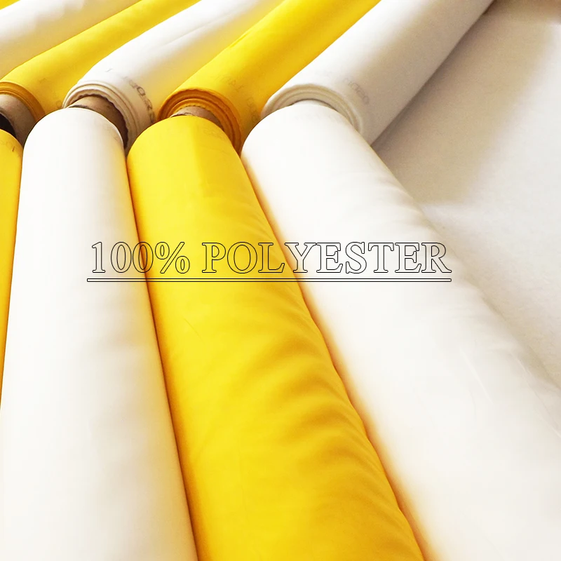 165T 31um 20/50m White Yellow Malha Polyester Mesh Fabric Material with 115/127/136/145/158/165/170/185/220/240/260/305cm Width