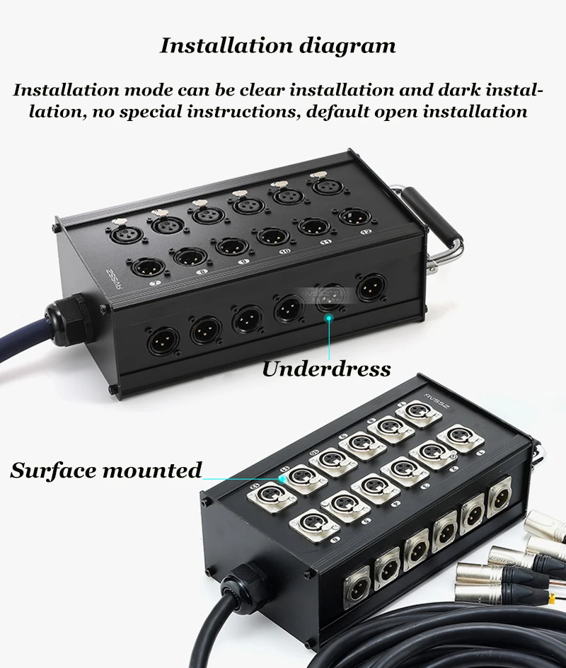 Multichannel Air Audio Signal Cable Box 16/24/32 Channels For Stage Mobile Audio XLR Male Female Audio Signal Cable