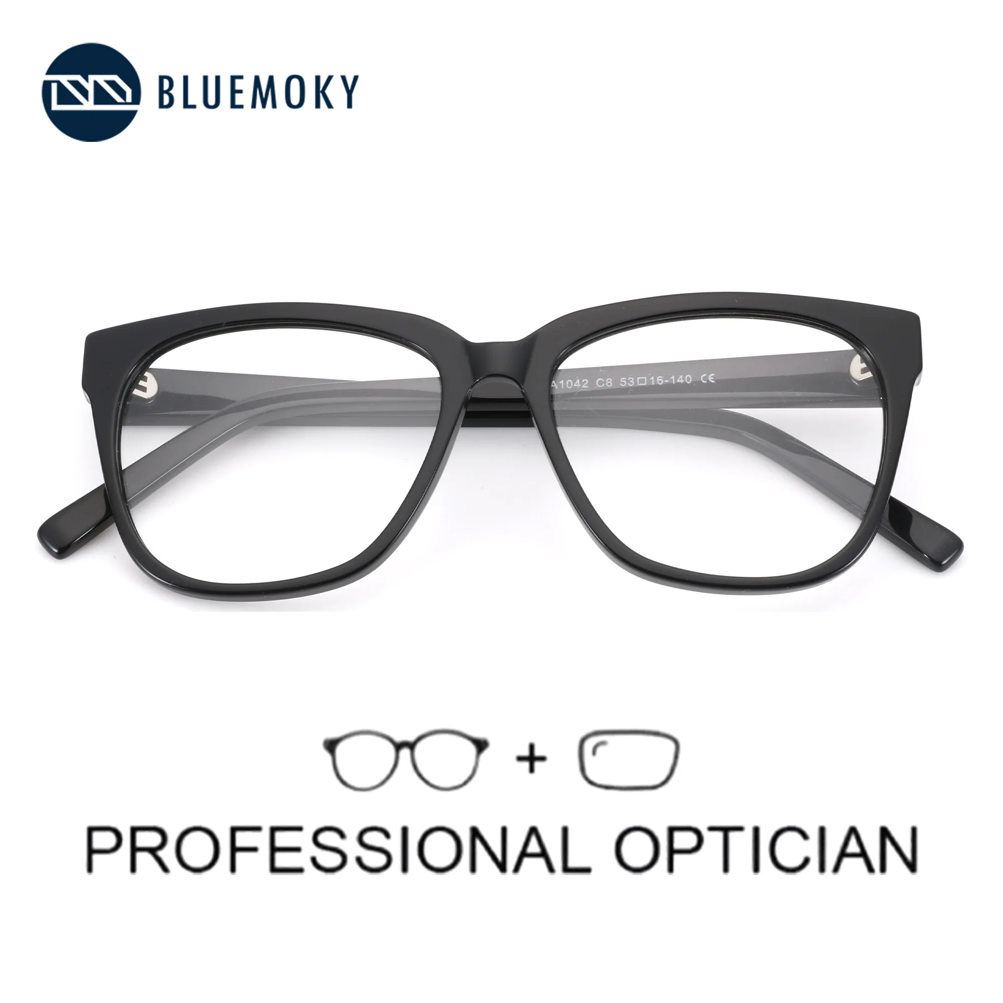 

BLUEMOKY (XXS Size)2025 New Arrivals Square Prescription Glasses Acetate Anti Blue Light Progressive Optical Eyeglasses for Men