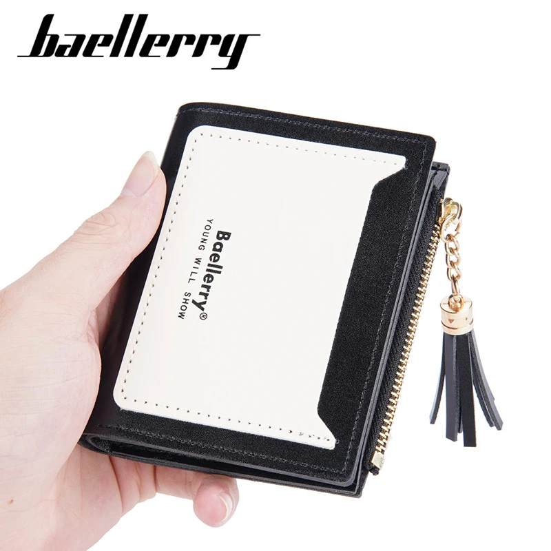 Baellery New Short Slim Women Wallets Brand Card Holder Small Female Wallet Zipper Coin Pocket High Quality Women's Purse