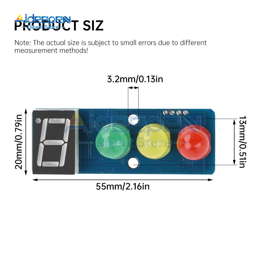 1PCS Mini 5mm LED DC 3.3-5V การจราจรจอแสดงผล LED โมดูลบอร์ดสําหรับ Arduino Mini-การจราจรสําหรับไฟจราจรรุ่น