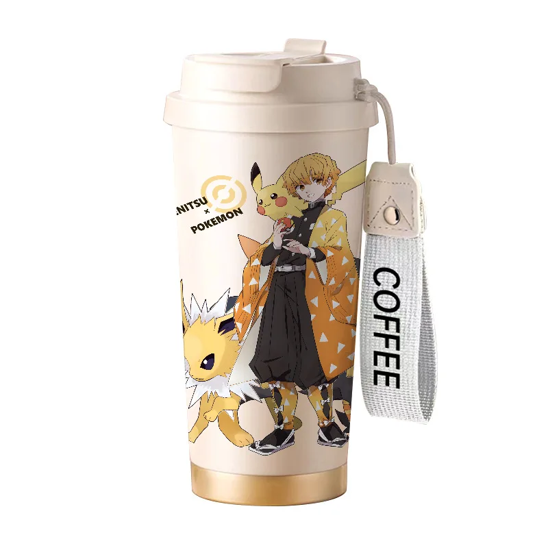Ghost Destroyer Blade 316 Stainless Steel Thermos Cup Student Straw Water Cup Cartoon Large Capacity